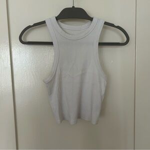 Maeve White Ribbed Racerback Crop Tank Size S